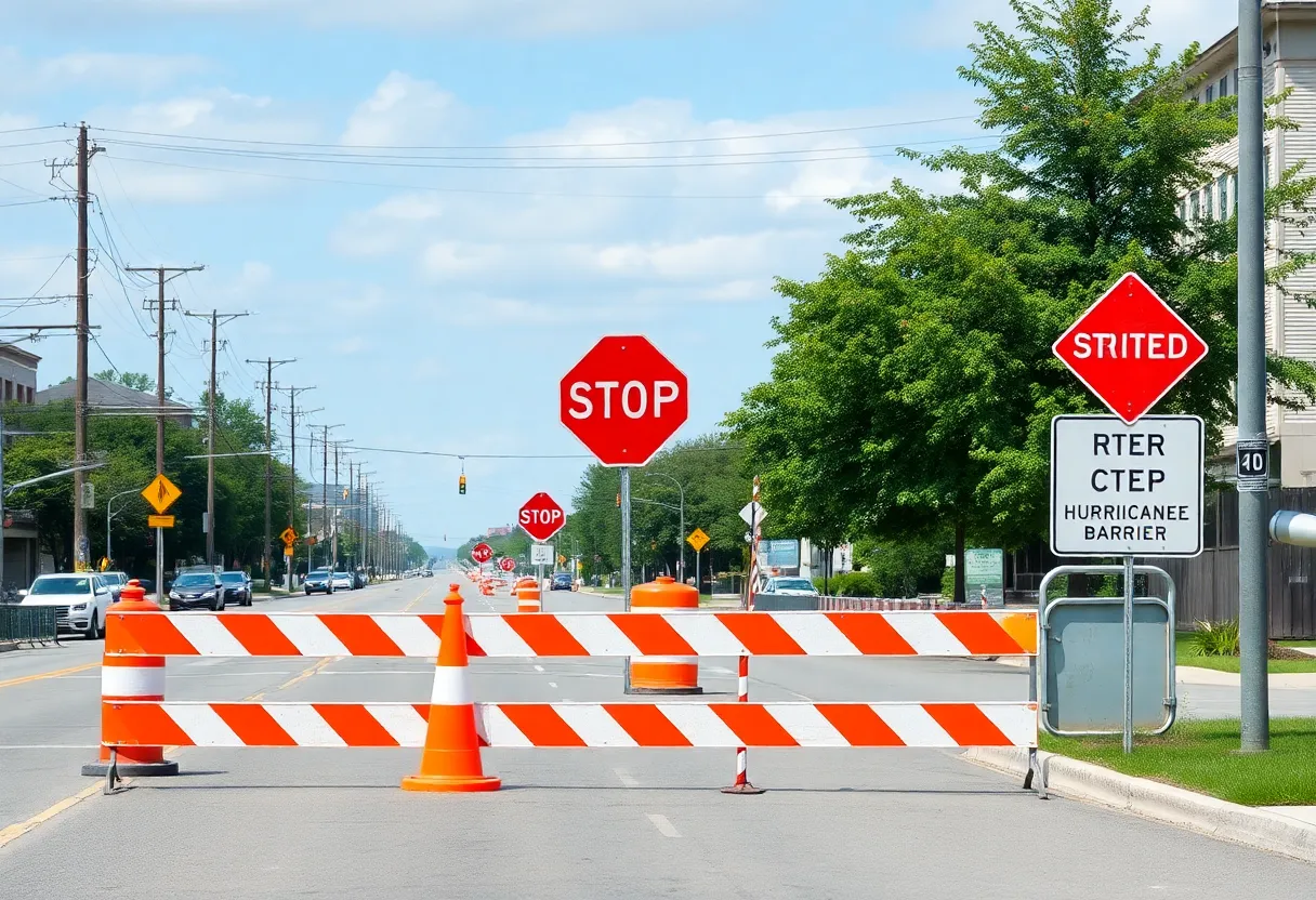 Construction lane closures on Allens Avenue in Providence for hurricane barrier repairs