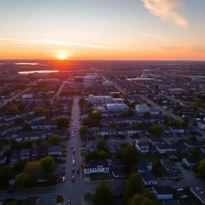 Aerial view of neighborhoods in Providence, Rhode Island