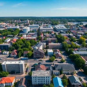 Aerial view of Providence cityscape and neighborhoods