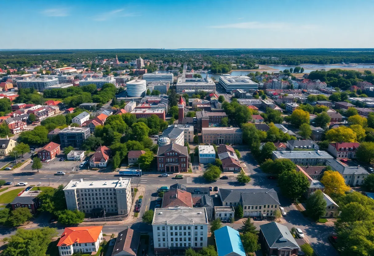 Aerial view of Providence cityscape and neighborhoods