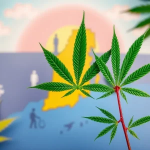 Visual representation of Rhode Island cannabis regulations with a focus on community and safety.