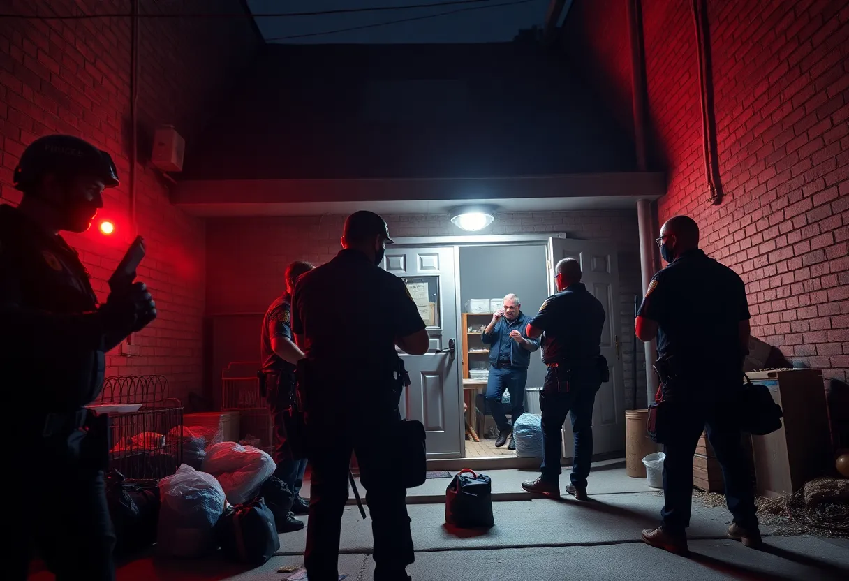Law enforcement conducting a drug raid in Rhode Island