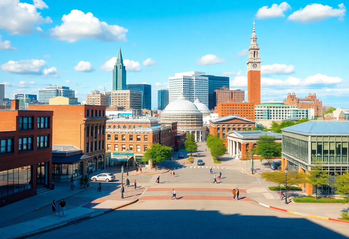 Cityscape of Rhode Island showcasing business diversity and educational institutions