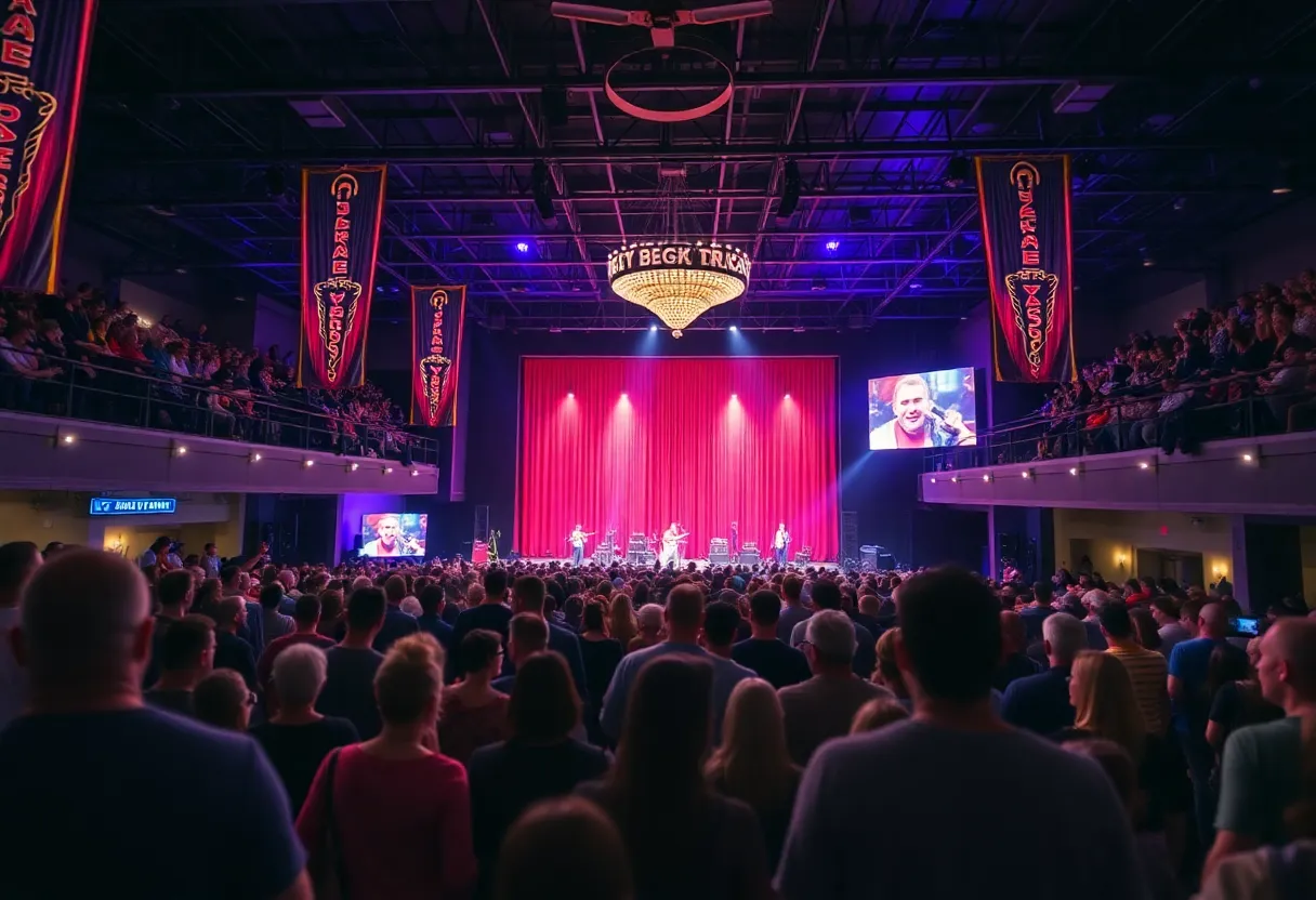 Crowd at a large event venue in Rhode Island