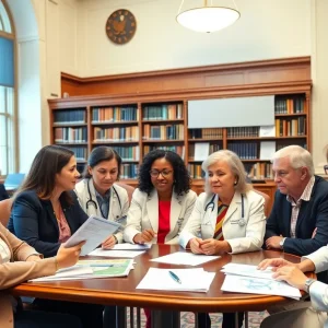 Legislators and health care leaders discussing health care issues in Rhode Island