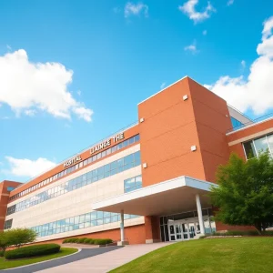 A view of a Rhode Island hospital demonstrating modern healthcare facilities.