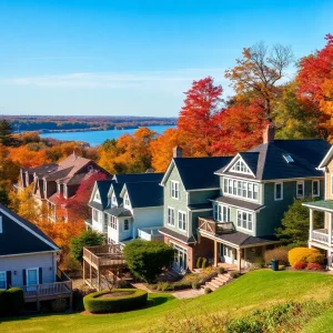 Residential homes in Rhode Island during autumn