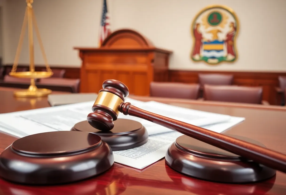 Courtroom symbolizing housing settlement case in Rhode Island
