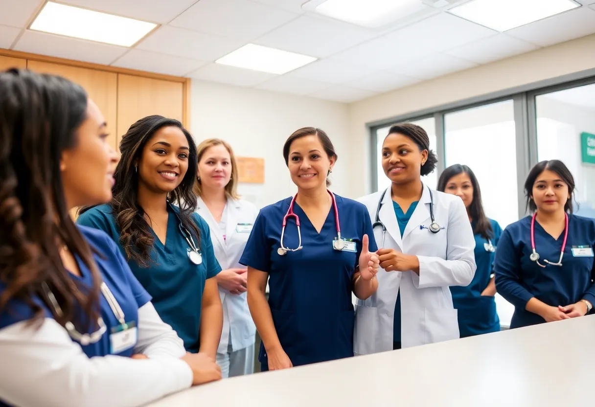 Nurse practitioners training in a primary care facility