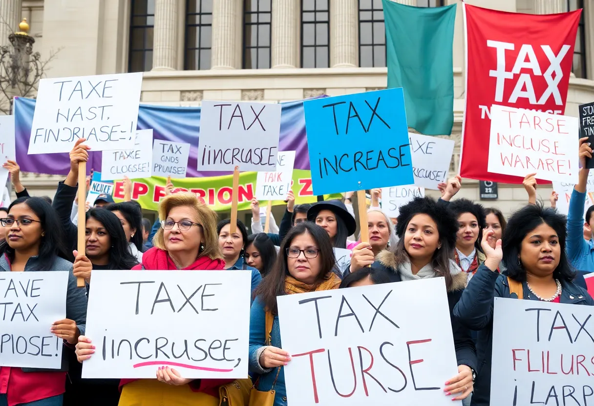 Activists rallying for tax increase at Rhode Island State House