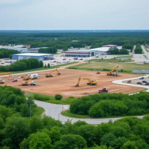 Industrial park land prepared for development in Rhode Island