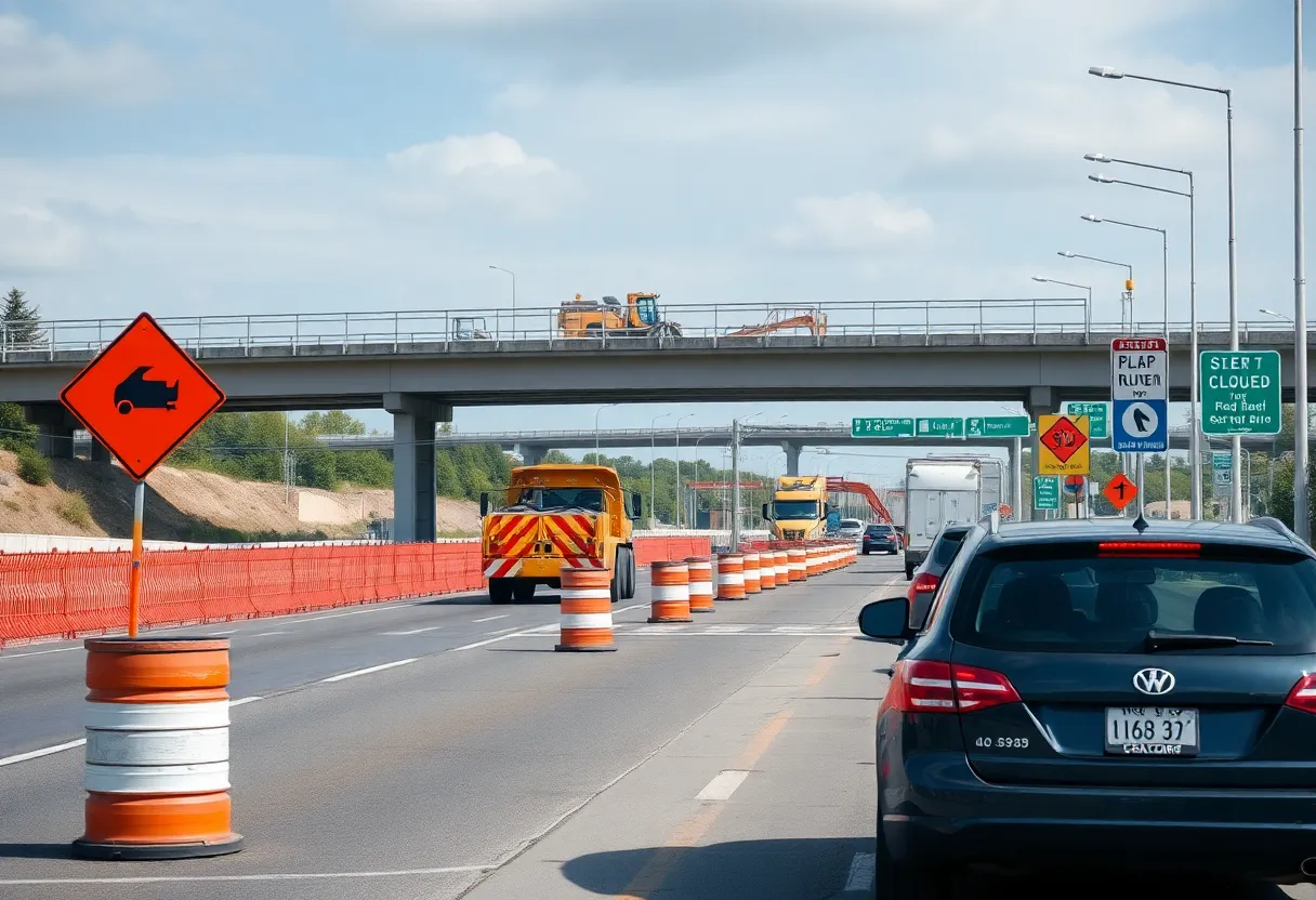 Construction of Route 1 Bridge Replacement with lane closures