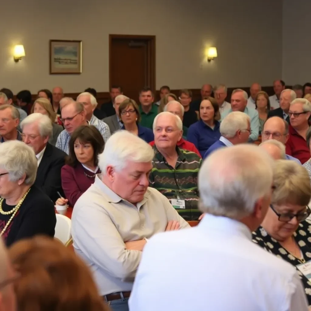 Residents attending Seekonk town meeting discussing community projects