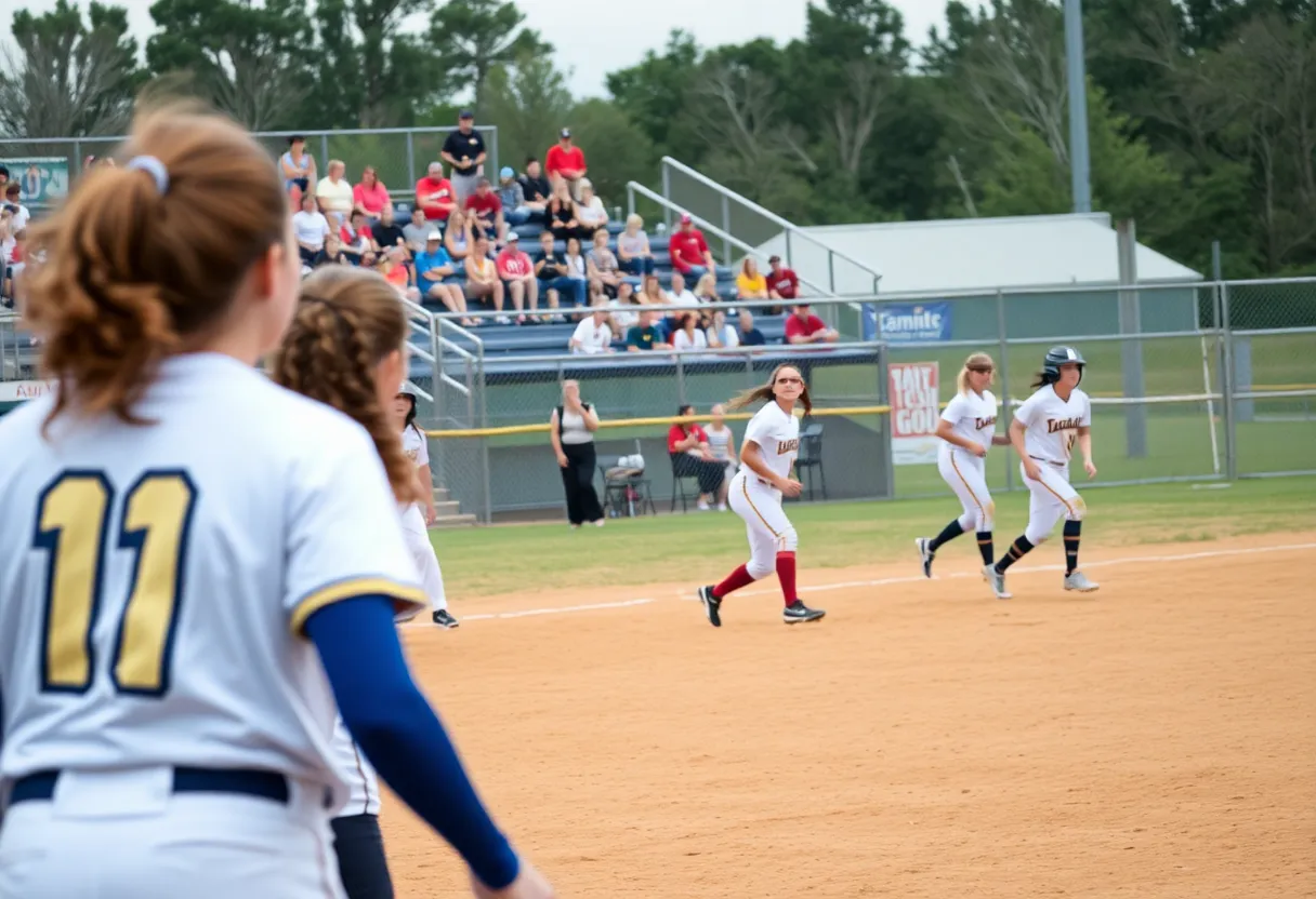 Taunton Tigers celebrating their victory in a softball game