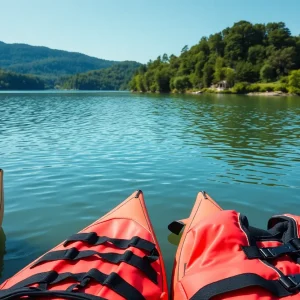 Rescue operation at Turner Reservoir with canoes and life vests