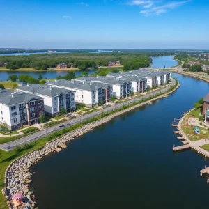 Waterfront housing development in East Providence with scenic views