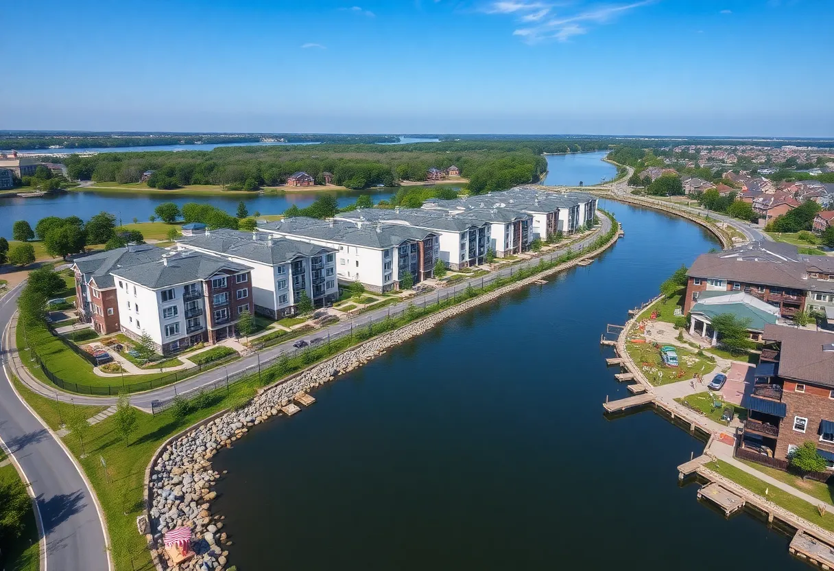Waterfront housing development in East Providence with scenic views