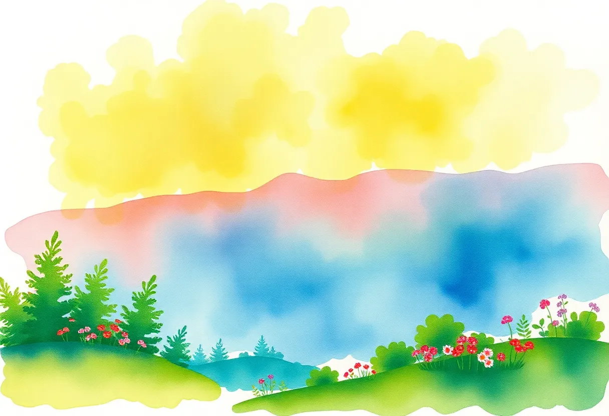 Watercolor artwork inspired by New England landscape