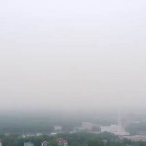 Hazy skyline due to wildfire smoke in Rhode Island and Michigan