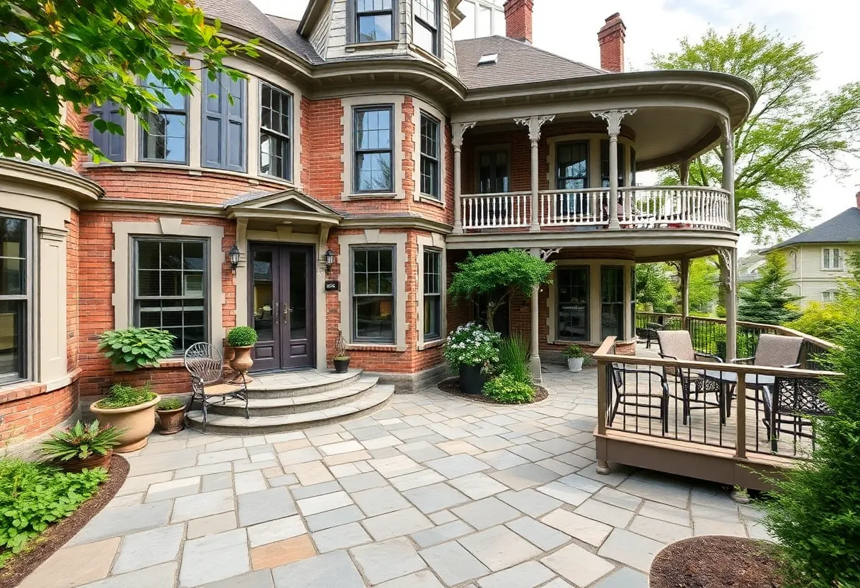 Exterior view of the historic home on Benefit Street in Providence