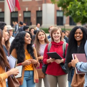 Diverse students engaging in discussions on Brown University campus