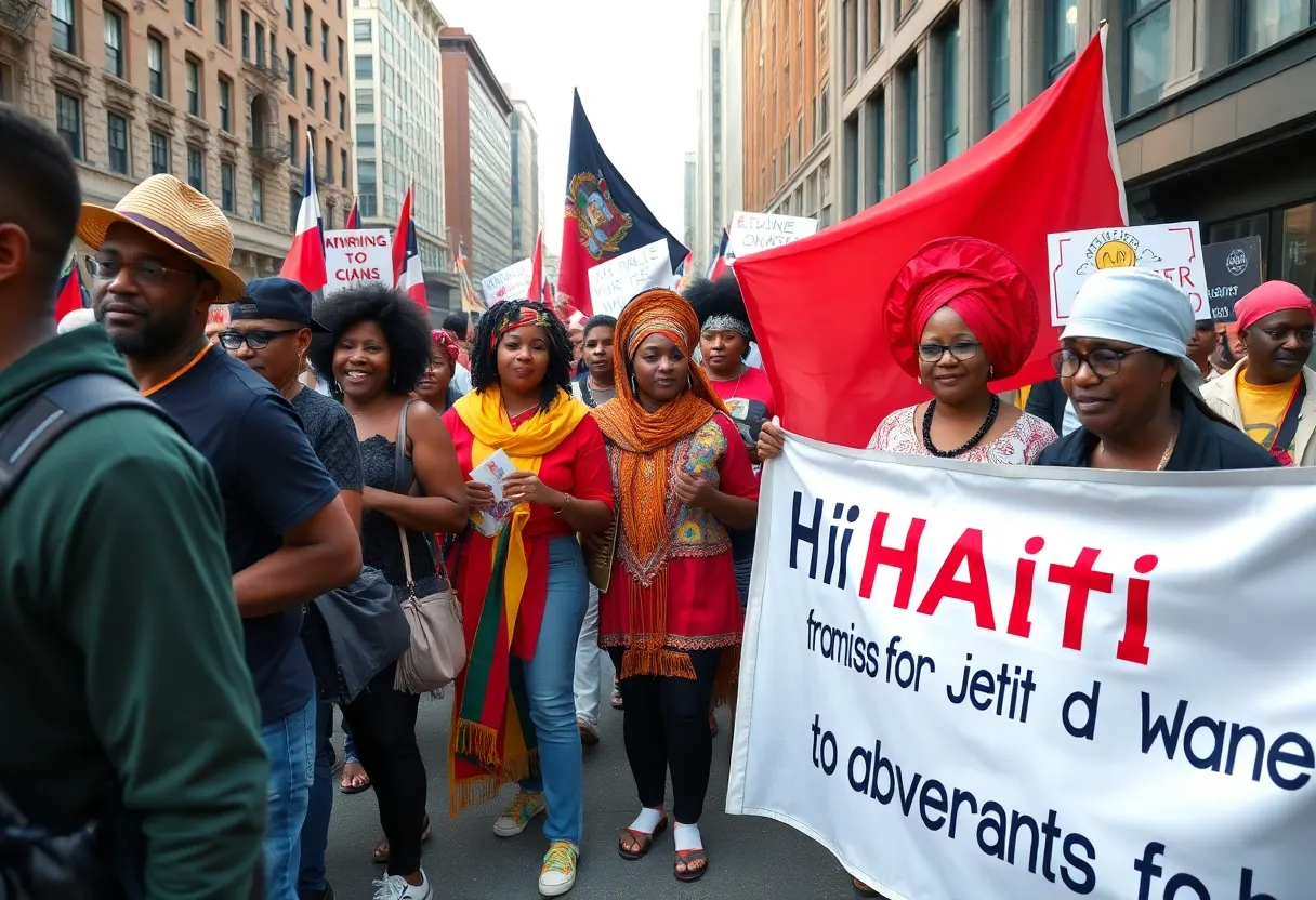 Haitian community rally in Providence supporting migrant rights