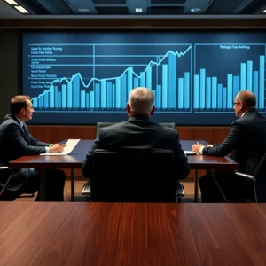 Executives discussing compensation in a corporate boardroom