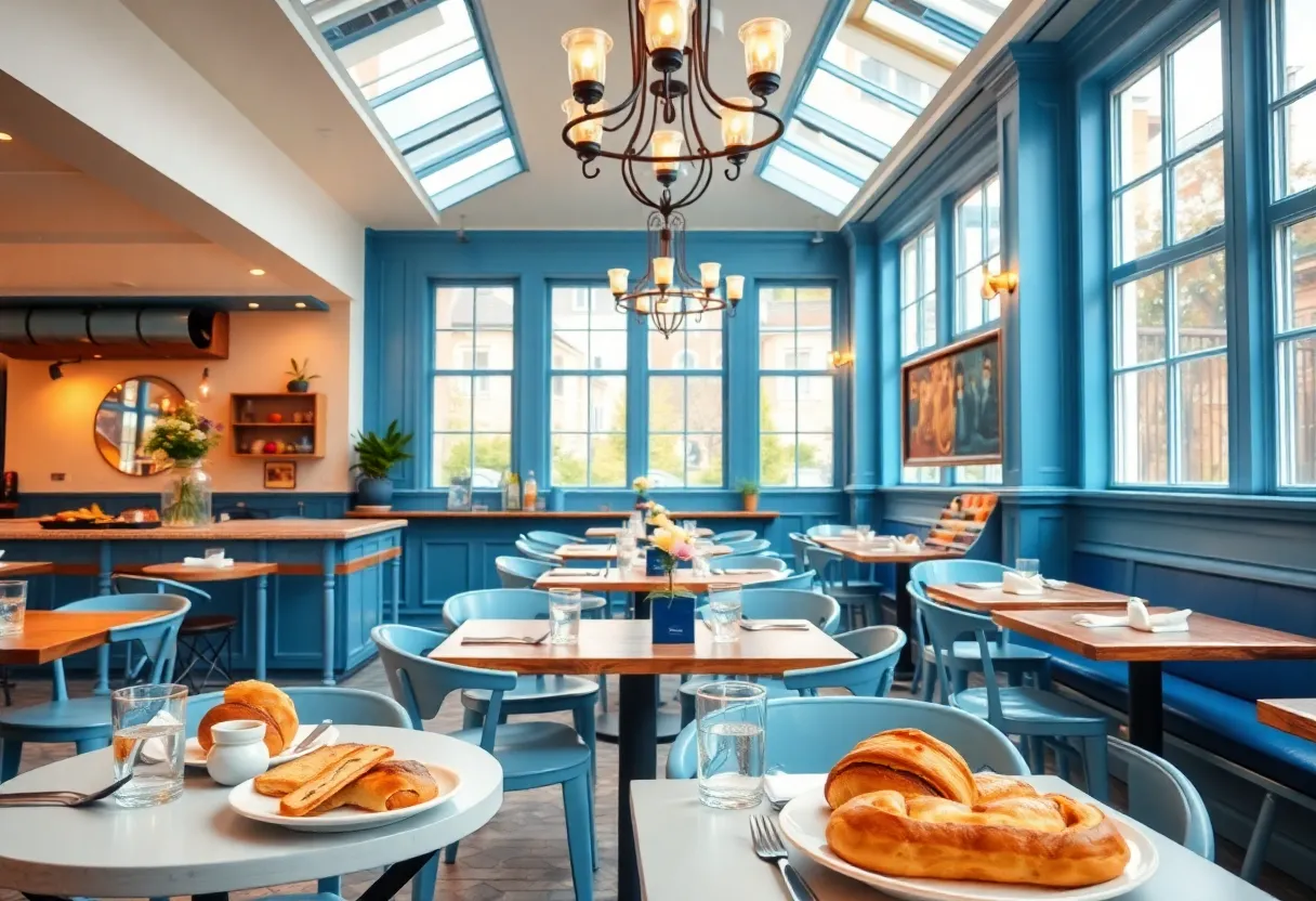 Interior view of Ellie's restaurant showcasing French brunch ambiance