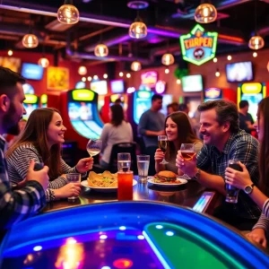 Couple enjoying a date at an entertainment venue in Cranston