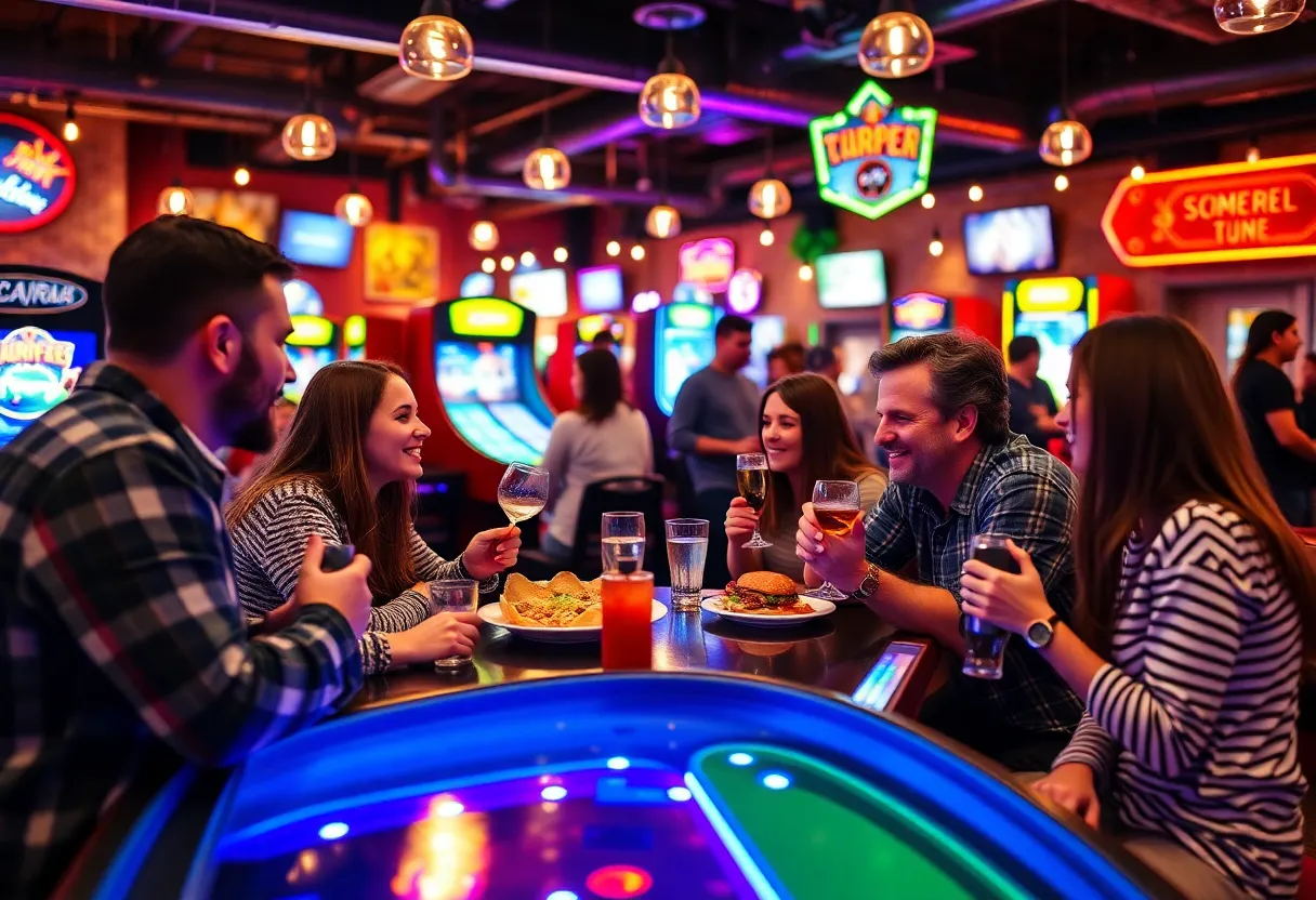 Couple enjoying a date at an entertainment venue in Cranston