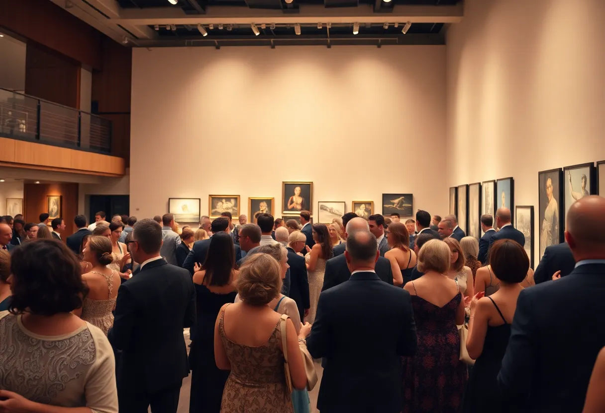 Attendees at the Providence arts gala celebrating creativity and community.