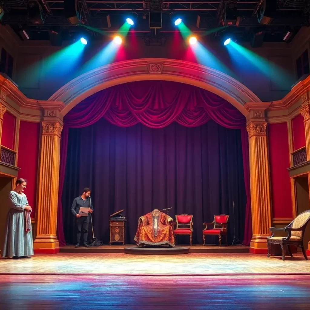 Stage setup for King John production