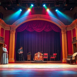 Stage setup for King John production