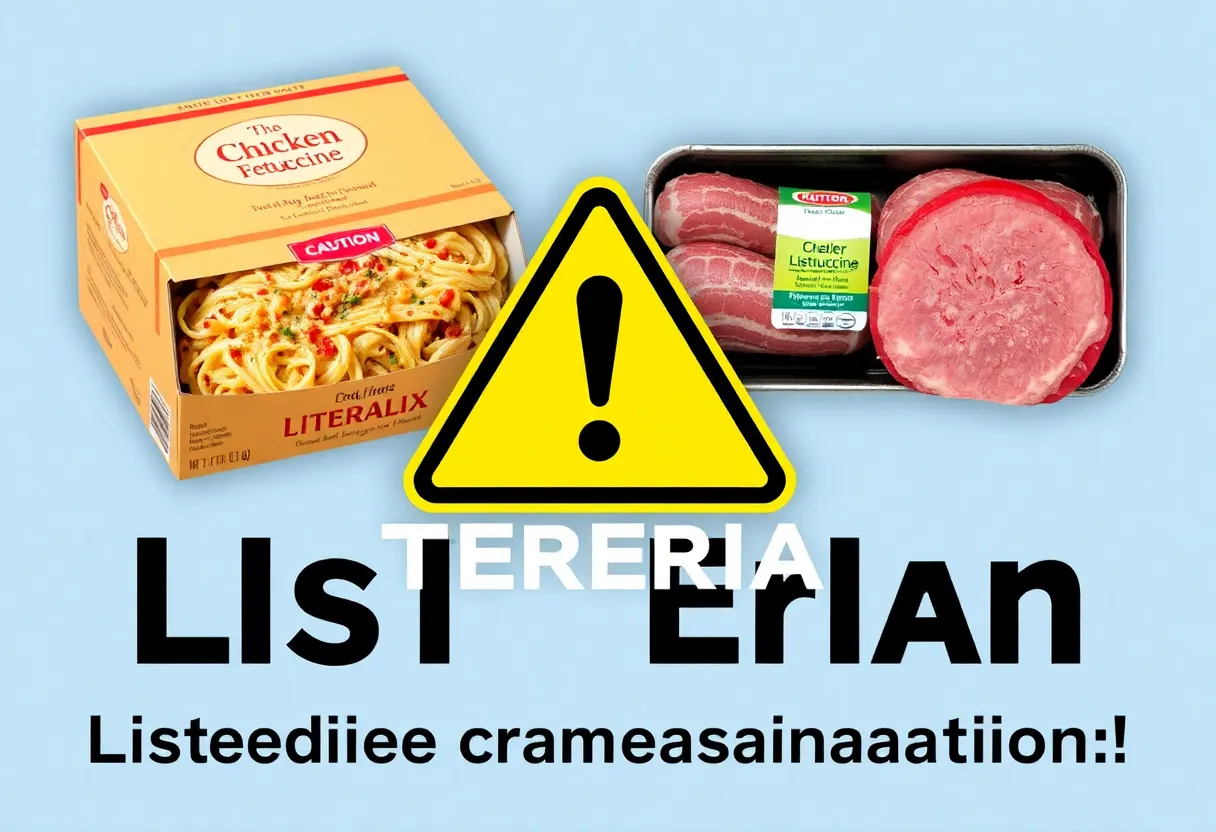 Graphic of recalled food items due to Listeria contamination