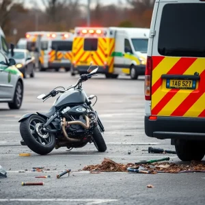 Scene of a motorcycle crash in Plainfield, Connecticut