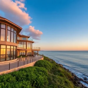Luxurious oceanfront estate with wraparound deck