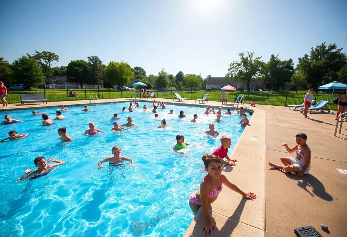 Community enjoying swimming at Pawtucket Veterans Memorial Park Pool