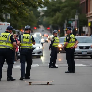 Police investigating an assault scene in Providence