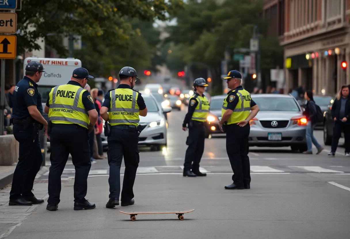 Police investigating an assault scene in Providence