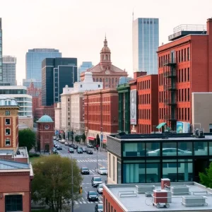 View of the Providence housing market with a mix of architecture.