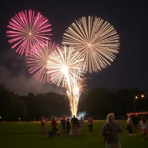 Fireworks display during Independence Day celebration in Providence