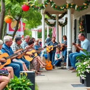 Community members enjoying live music at Providence Porchfest.