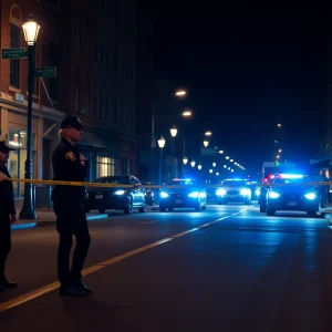 Police officers investigate shooting scene in Providence