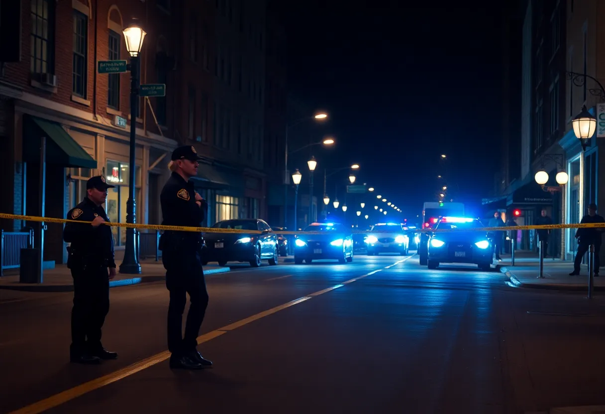 Police officers investigate shooting scene in Providence