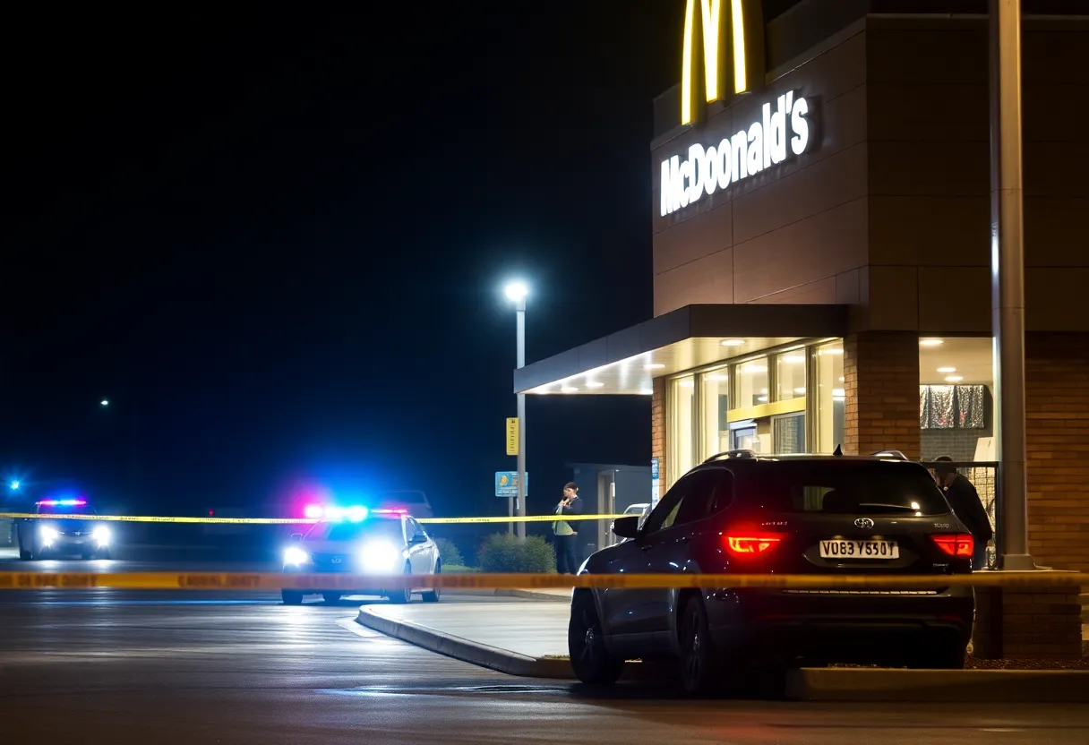 Police responding to a shooting incident outside McDonald's in Providence