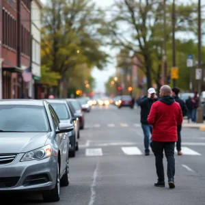Urban street scene in Providence highlighting issues of gun violence