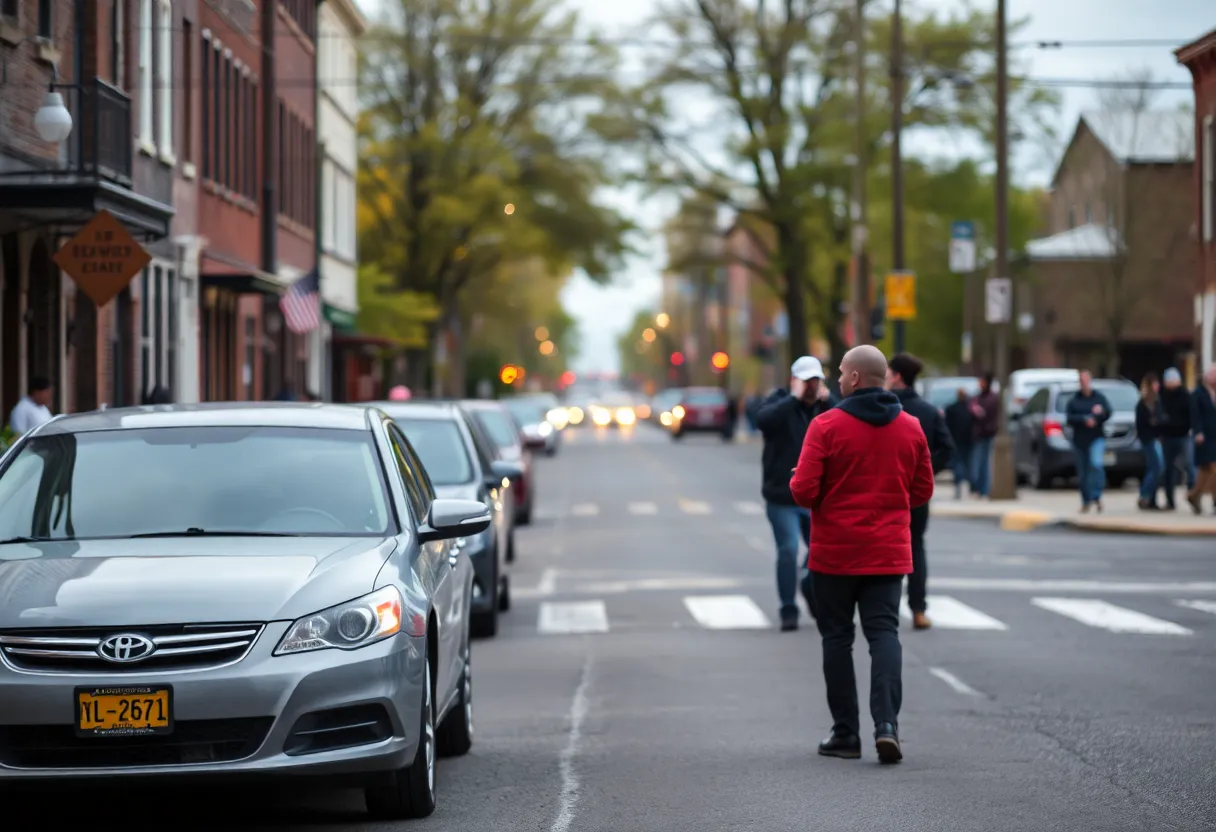 Urban street scene in Providence highlighting issues of gun violence