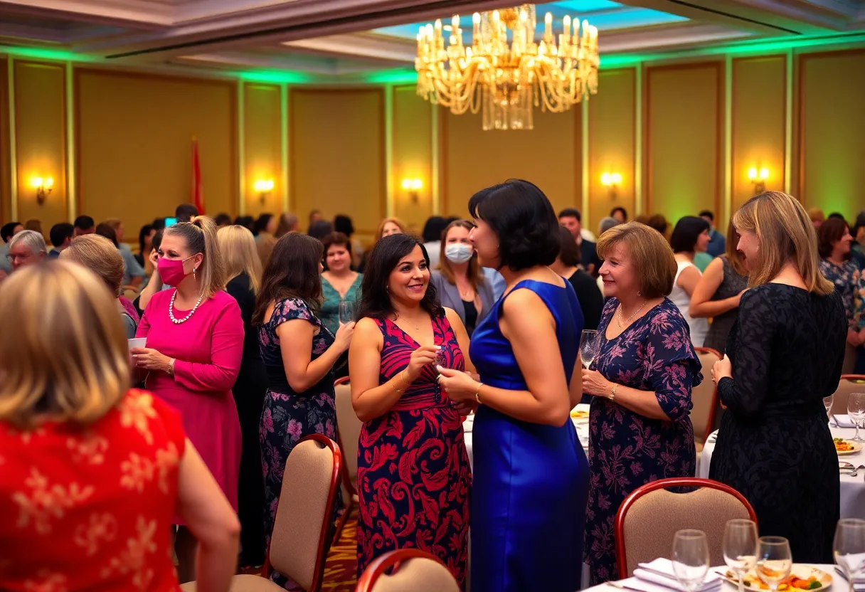 Women at the Rhode Island Business Women Awards Luncheon networking and celebrating