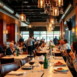 Diners enjoying gourmet meals in Rhode Island restaurants