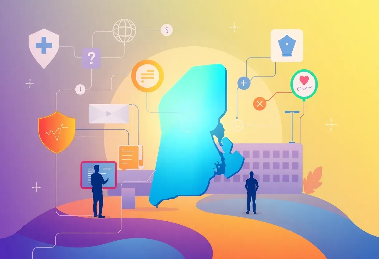 Digital representation of cybersecurity and health services in Rhode Island